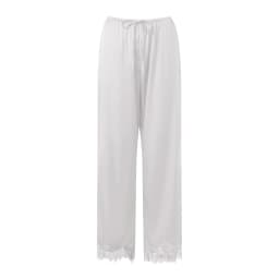 Women's Loose Pants Solid Color Elastic Waist Lace Patchwork Wide Leg Pants Casual Lounge Trousers New