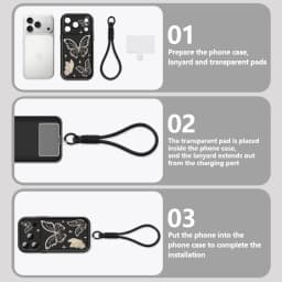 Retro Butterfly Pattern Lanyard Phone Case For iPhone 18 17 Pro Max 16 14 15 17 Pro 13 Pro Max 17e 16e 11 Soft Wrist Strap Cover