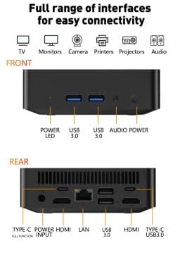 2026 Mini PC Computer Intel Core I9 10980HK N150 Windows 11 Pro 16GB 32GB RAM 1TB M.2 SSD WiFi6 BT5.2 4K HD Portable Desktop Pc