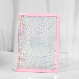 A5 Laser Star Zipper Binder Collect Book Refill Organizer DIY Journal Dairy Transparent Kpop Idol Photo Album Kawaii Stationery