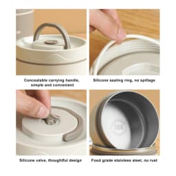 Insulated Lunch Container Box 304 Stainless Steel Sealed Multifunction Portable Round Thermal Bento Box with Thermal Bag