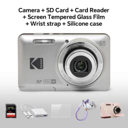 KODAK PIXPRO FZ55 16MP Digital Camera 5X Optical Zoom 28mm Wide Angle 1080P Full HD Video 2.7" LCD Vlogging Camera