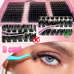 600pcs Individual Eyelash Extensions Thick Fluffy 30D-100D Mix Length DIY Cluster Lashes 8mm-16mm Easy Application And Removal