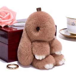 Fluffy Rabbit Pompon Bunny Keychain For Women Bag Car Key Chain Cute Rabbit Key Ring On Bag Car Trinket Pendant Gift
