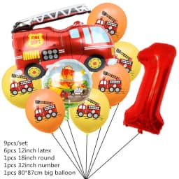 Fireman Sam Theme Happy Birthday Party Supplies Background Banner Paper Cup Plate Napkins Kids Boys Favor Balloons Decorations
