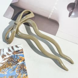 U-Shaped Bow Hair Stick Acrylic Hairpin for Women Fashion Hair Clip Comb Bun Sweet Headwear Hairstyle Girls Hair Accessories