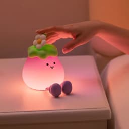 LED Cute Eggplant Night Light Dimmable Nursery Eggplant Lamps Super Squishy Silicone USB Rechargeable Touch Control Night Lamp