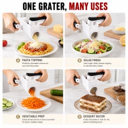 Handheld Rotary Cheese Grater 3 Interchangeable Drums Manual Vegetable Slicer Shredder For Kitchen Pasta Salad Prep