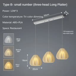 Modern Creative 3D Printing Ceiling Chandelier for living room Bedroom Bedside Restaurant Pendant Lights Dining Table Decor Lamp