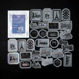 30pcs/pack Vintage Silvery Stickers for Junk Journal DIY Scrapbooking Collage Album Creative Stationery Craft Sticker