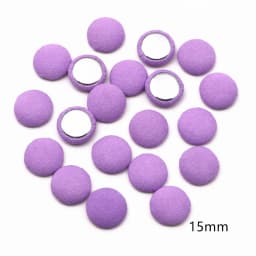 50pcs 12mm/15mm Mix Colors Fabric Covered Round Buttons Home Garden Flatback Cabochon Crafts Scrapbooking DIY