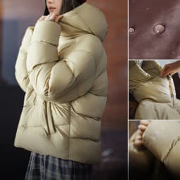 Maden Women's Winter Hooded Puffer Jacket Stand Collar Loose Warm Quilted Cotton Coat Thick Insulated Outerwear Casual Style