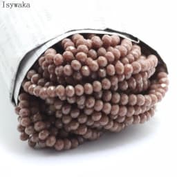 Isywaka Solid Army Green Colors 4*6mm 50pcs Rondelle Austria Faceted Crystal Glass Beads Loose Spacer Round Beads Jewelry Making