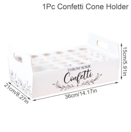 Kraft Paper Wedding Confetti Cone Holder Support for Wedding Decor Confetti Cones Stand Box Tray Fake Flower Wedding Paper Cones