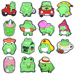 Funny Frog Shoe Charms for Crocs Accessories Men Clogs Pins Women Badge Boy Girl Jeans Kids Decorations Buckle Shoes Accessories