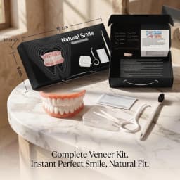 Complete Full Mouth Denture Set With Storage Case Toothbrush Removal Hook-soft Silicone Reline False Teeth For Comfortable Fit