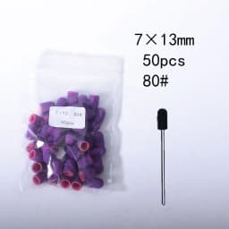 50PCS Green Nail Sanding Caps Bands With Rubber Drill Polishing Nail Art Rotating Remove Burrs Manicure Pedicure Accessory Tool