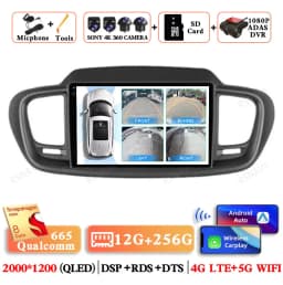 Android 15 Car Radio For Kia Sorento 3 2015 2016 2017 2018 Multimedia BT GPS 5G WIFI Navigation 4G LTE Head Unit Video Player