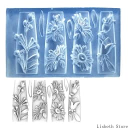 Flexible Silicone Carving Flower Art Mold for Crafting Intricate 3D Floral Designs in DIY Projects