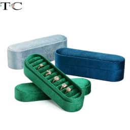 High-End Exquisite Retro Portable Velvet Ring Storage and Display Box Soft Velvet Ring Earring Jewelry Box