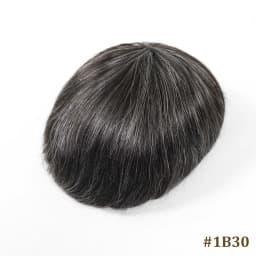 0.08-0.10MM Full Skin PU Toupee For Men V Loop Human Hair Men's Wigs #1B Men Capillary Prosthesis Hair Unit Replacement