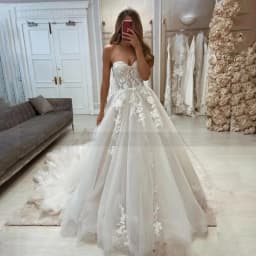 Customized Sexy Zipper Wedding Dresses Boat Neck For Women Charming Half Sleeve Flower Applique Bridal Gown Vestidos De Novia