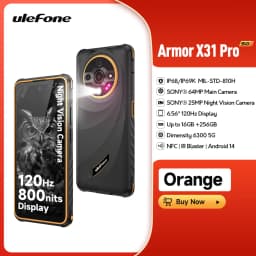 Ulefone Armor X31 Pro 5G Rugged Phone Android 14 Waterproof Smartphone 6.56”16GB RAM 256GB ROM Sony ® Night Camera 64MP NFC