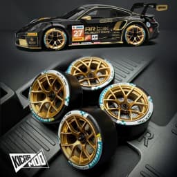 Kicarmod 1/64 Resin "Dove" Center Lock Racing Model Wheels 10.8mm with Rubber Tires & Dynamic Bearings for MINIGT 911 R8