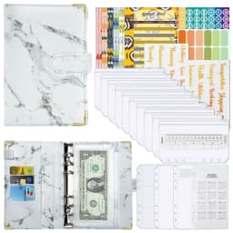 A6 Money Budget Planner Binder With Zipper Envelopes, Cash Envelopes For Budgeting, Money Organizer For A6 Cash Budget Binder