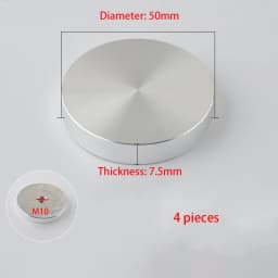 4 Pieces Aluminum Glass Table Top Adapter Circle Metal Block Disc,Suitable For Coffee Tables And Glass Tables