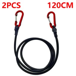 3PC 60-120cm 8mm Packing Ropes Outdoor Elastic Bungee Cords with Red Hooks Stretch for Bikes Car Luggage Roof Rack Camping Strap