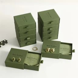 Custom Logo Drawer Jewelry Packaging Box Studs Necklace Rings Pull Out Kraft Paper Microfiber Suede Storage Dust Pouch Gift Bags