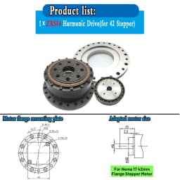 Harmonic Gear Drive High Precision Cup Type Nema17 Stepper Motor Drive Kit 40Servo Motor Drive Kit for Robot Rotating Platform