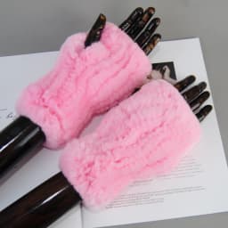 Hot Sale Winter Women Natural Real Rex Rabbit Fur Gloves Good Elastic Knitted Rabbit Fur Mittens Lady Real Rex Rabbit Fur Gloves