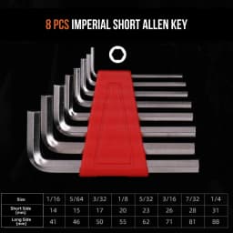 Metric Allen Wrench Set 5 8 11PCS L Handle Hex Key Short Arm Design S2 Steel Compact Transport Storage Rack for Home Auto Repair