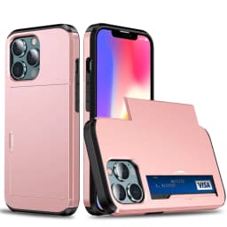 Case For iPhone 16e 15 14 13 12 11 16 Pro Max Mini XS XR 7 8 Plus SE Slide Wallet Card Slot Hard PC Heavy Duty Protective Cover