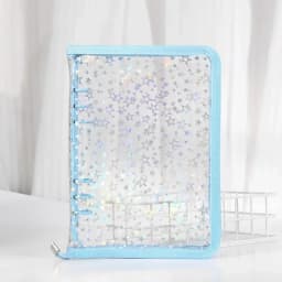 A5 Laser Star Zipper Binder Collect Book Refill Organizer DIY Journal Dairy Transparent Kpop Idol Photo Album Kawaii Stationery