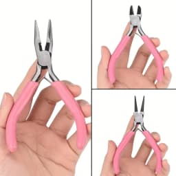 1/5/10pcs Pink Color Handle Anti-slip Splicing and Fixing Jewelry Pliers Tools & Repair Kit, for DIY Jewelery Making