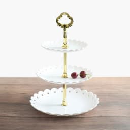 3-Tier Cupcake Stand Fruit Plate Holder Desserts Snack Candy Buffet Stand Tower for Christmas Wedding Party Cake Dessert Tray