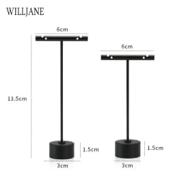 Black Metal Earrings T-Bar Stand Necklace Chains Ring Jewelry Hanging Holder Organizer Watch Counter Display Stand for Selling