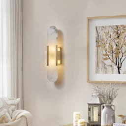 Nordic Modern High-End Marble Bedroom Bedside Lamps Living Room Wall Lighting Elegant Room Decor Marble Interior Wall Led Lights