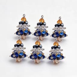 6PCS/SET Winter Christmas Tree Charms Beaded Crystal Glass Handmade Woven for Earrings and Necklace Diy Making Jewelry Gifts