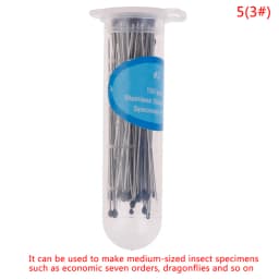 100 Pcs Insect Pins Specimen Needle Stainless Steel with Plastic Box for School Lab Entomology Body Dissection Insect Needle