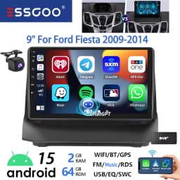 ESSGOO 9" Android 15 Car Stereo Radio For Ford Fiesta MK6 2008-13 Carplay Android Auto GPS Navi AI Voice ChatGPT BT FM RDS WIFI