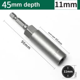 8mm-19mm Impact Socket Adapter 90mm Length Deepen Power Nut Driver Drill Bit Set for Power Tools 6.35Mm Hex Shank Quick Adapter