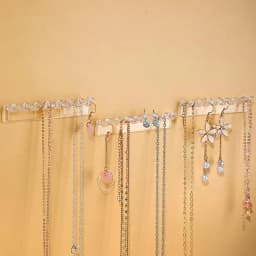 3Pack Necklace Holder, Necklace Organizer Wall Mounted with 8 Hooks, for Hanging Jewelry, Bangles, Bracelets and Rings