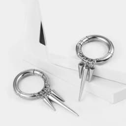 Giga 1/2Pcs 5.5MM Punk Ear Weights Hanger with Dangle Cone Stainless Steel For Ear Stretcher Guages Expander Piercing Jewelry