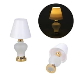1:12 Scale Dollhouse Mini Table Lamp Modern Furniture Model Miniature Bedside Reading Lamp Toys Doll House Room Light Decor