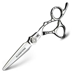Silver 6-inch Muscle Handle Hair Scissors for Hairdressers, Cutting and Various Sizes of Thinning Scissors