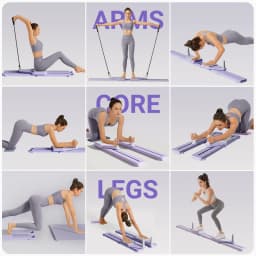 UMAY Multi‑Functional Detachable Split‑Style Abdominal Board, Split Abs Slide Roller with Simulated Ski Mode, Home Pilates Reformer with Knee Mat for Abdominal Leg Core Strength Training
